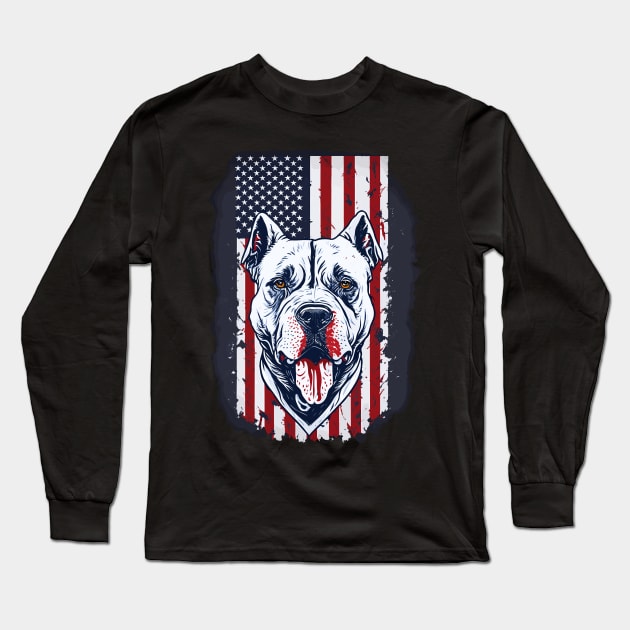 American pitbull Long Sleeve T-Shirt by remixer2020